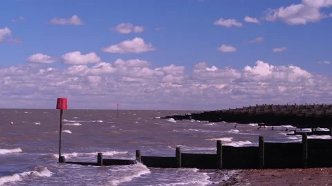 Whitstable incoming tide 1 Stockbeeldmateriaal 211029186