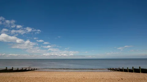 Whitstable kent england coast sea timelapse landscape beach Stock Footage