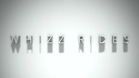 Whizz rides 3D title animation with shadows on a white background Stock Footage 297570053