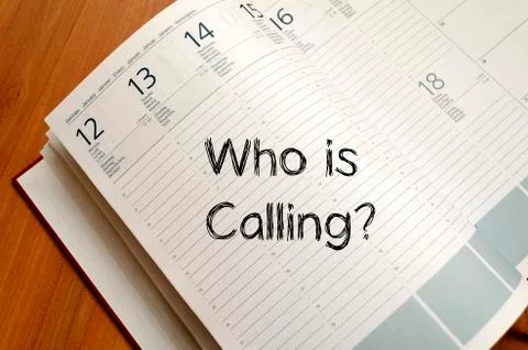 Who is calling write on notebook Stock Photos