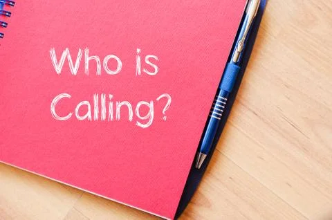 Who is calling write on notebook Stock Photos
