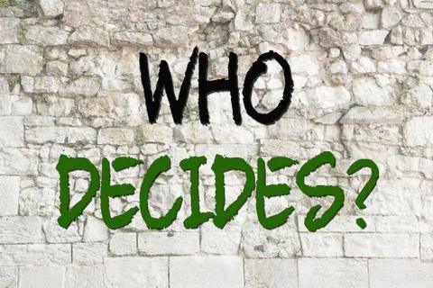 Who decides on wall Stock Illustration