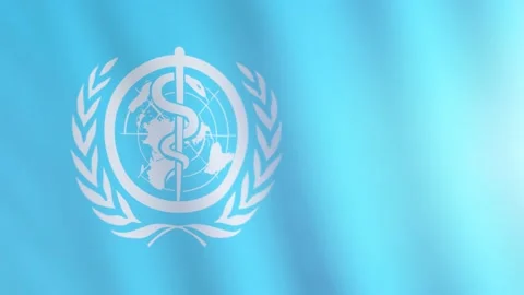 WHO flag ribbon transitions loop green screen Stock Footage 146222102