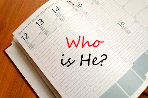 Who is he concept Notepad Stock Photos