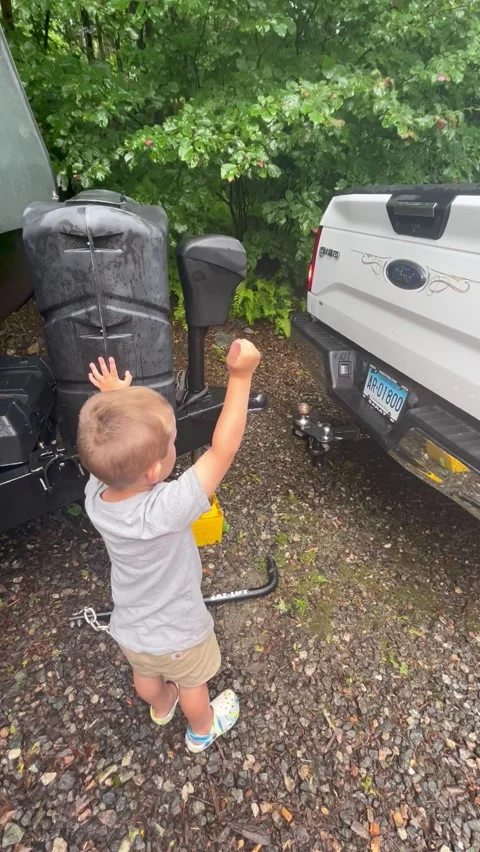 Who Needs a Backup Camera When You Have a 3-Year-Old?, Salem, Connecticut, USA - Stock Footage 250039691