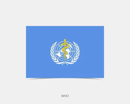 WHO Rectangle flag icon with shadow. 스톡 일러스트