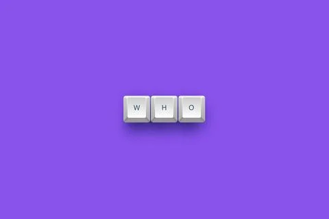 Who text on a 3d keyboard button with shadow concept series 스톡 일러스트