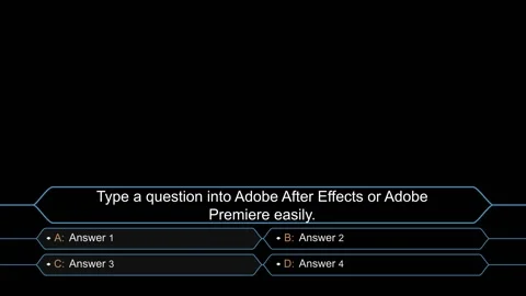 Who Wants to Be a Millionaire Game Show Question Template Stock After Effects