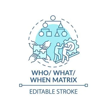 Who, what, when matrix blue concept icon イラスト素材