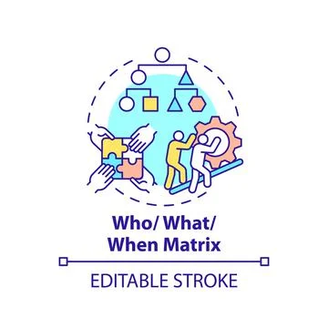 Who, what, when matrix concept icon Stock Illustration