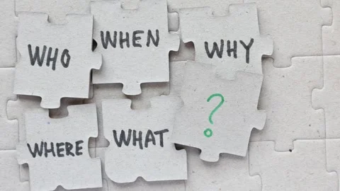 Who, when, why, where, what? Stock Footage 304631141