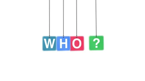 Who Word or Text with Question Mark Hang and Bouncing Animation on White Stock Footage 302030732