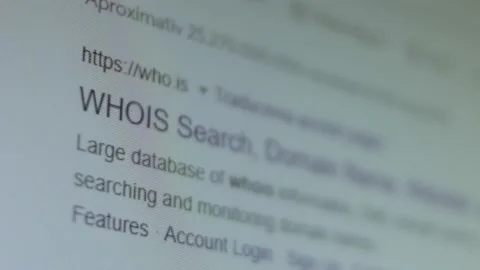Whois lookup. Shooting the screen in pixel mode Stockbeeldmateriaal 200475181
