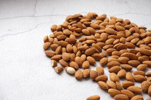 Whole almond nuts Stock Photos