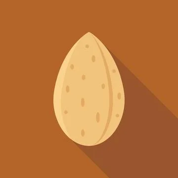 Whole Almond Shell Flat Vector Illustration 스톡 일러스트