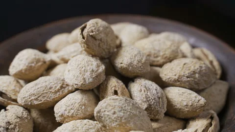 Whole almonds rotating (not loopable) Stock Footage 99168705
