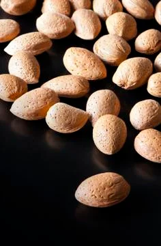 Whole almonds in shell Stock Photos