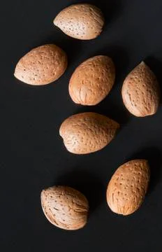 Whole almonds in shell Stock Photos