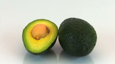Whole and Half Avocado Close Up HD Stock Footage 40715022