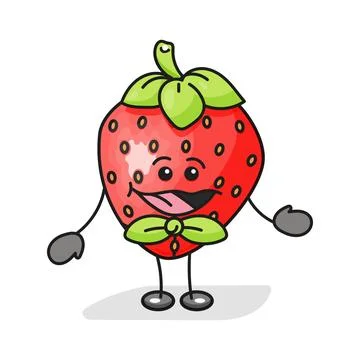 Whole and slice strawberry. Vector color flat illustration Stock Illustration