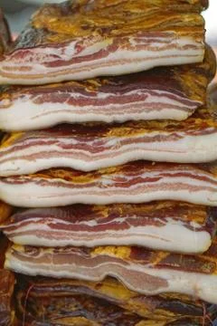 Whole bacon stack Stock Photos