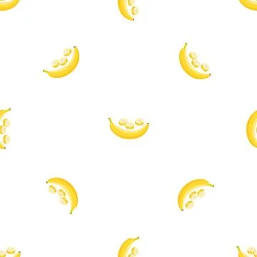 Whole banana pattern seamless vector Stock Illustration