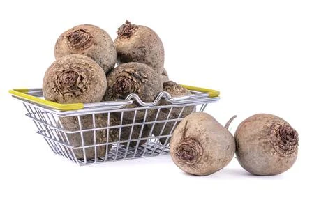 A whole beet . Isolated on a white background. The concept of shopping.horizo Stock Photos