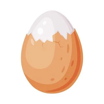 Whole Boiled Egg with Brown Shell Vector Illustration Stock Illustration