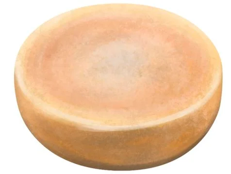 Whole cheese shape, milk processing stage. illustration. dairy product Stockillustratie