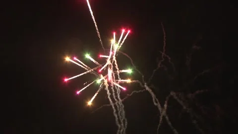 Whole Cinematic Sequence fireworks, with sound, Part 01 Stock Footage 254807773