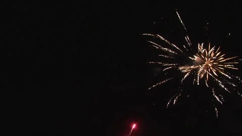 Whole Cinematic Sequence fireworks, with sound, Part 02 Stock Footage 254807842