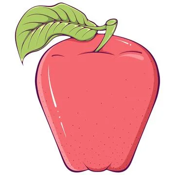 Whole colored red apple Stock Illustration