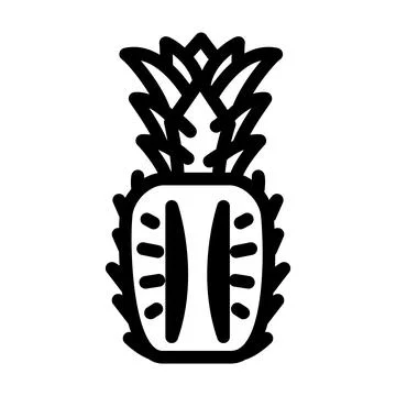 Whole cut pineapple line icon vector illustration Illustrazione stock