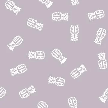 Whole cut pineapple line vector seamless pattern Stock Illustration