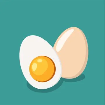 Whole egg and half of egg Stock Illustration