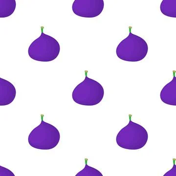Whole fig fruit pattern seamless vector Stock Illustration