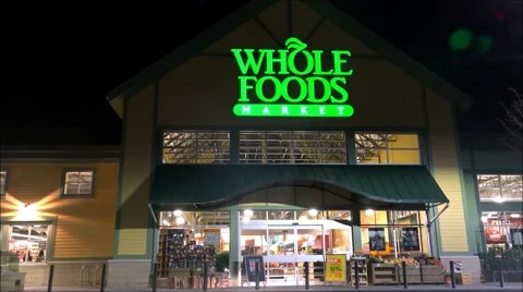 Whole Foods Market drive up Stock Footage