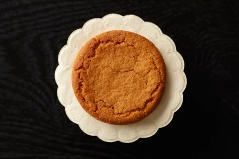 Whole Gingerbread Cookie on Paper Doily Stock Photos