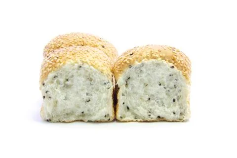 Whole grain bread inside with black and white sesame Stock Photos