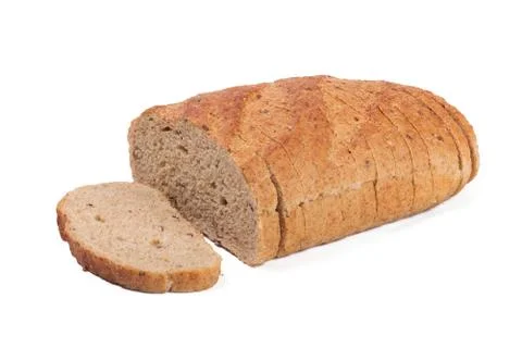 Whole grain bread isolated on white background Foto stock