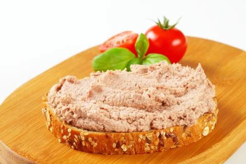 Whole grain bread with meat bread Stock Photos