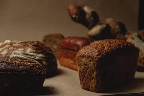 Whole grain bread. Stock Photos