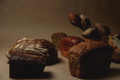 Whole grain bread. Stock Photos