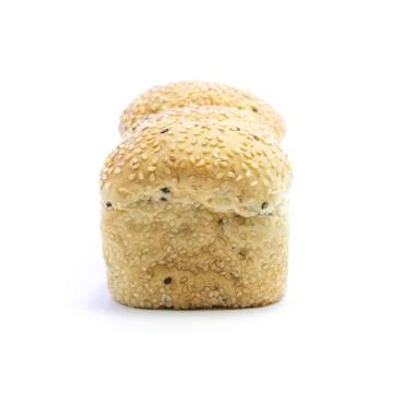 Whole grain bread side view with black and white sesame Stock Photos