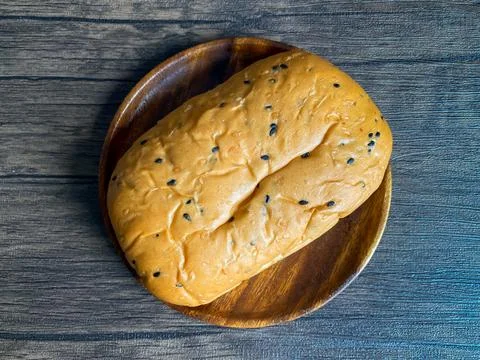 Whole grain bread on the table ready to eat Stock Photos