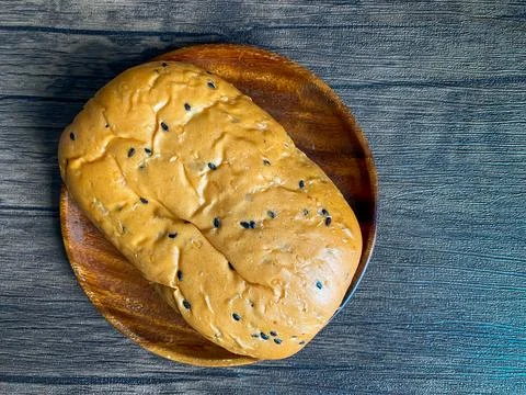 Whole grain bread on the table ready to eat Stock Photos