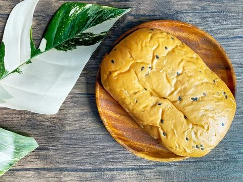 Whole grain bread on the table ready to eat Stock Photos