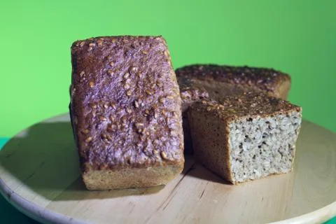 Whole grain breads on the tray Stock Photos