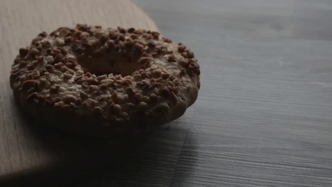 Whole grain cereal shortbread biscuits cookies with nuts Stock Footage 105870839