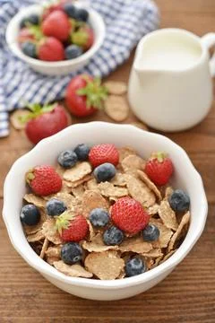 Whole-grain flakes Stock Photos